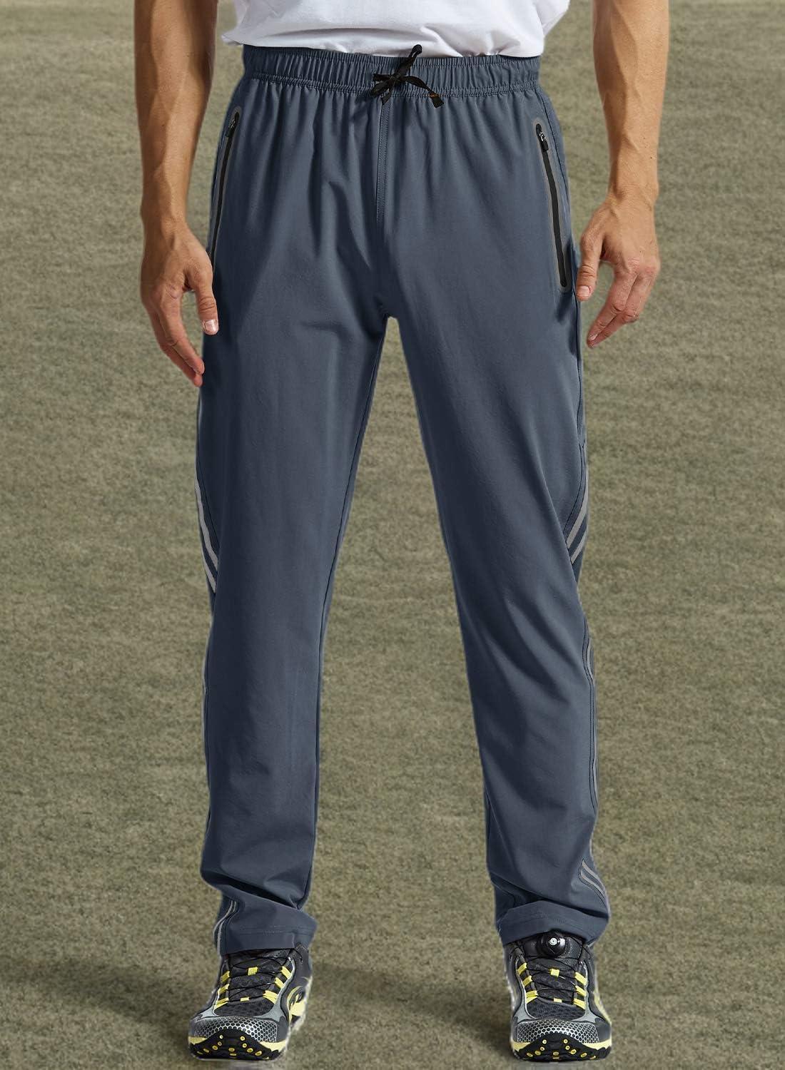 imageTBMPOY Mens Hiking Pants Quick Dry Lightweight Travel Track Running Active Jogger Sweatpants with PocketsB24grey