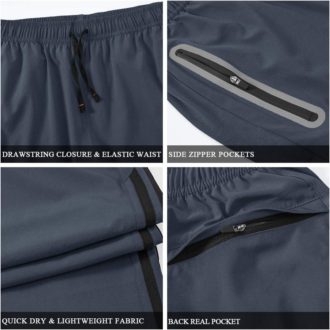 imageTBMPOY Mens Hiking Pants Quick Dry Lightweight Travel Track Running Active Jogger Sweatpants with PocketsB24grey