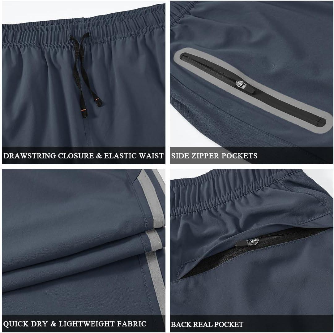 imageTBMPOY Mens Hiking Pants Quick Dry Lightweight Travel Track Running Active Jogger Sweatpants with PocketsB24grey