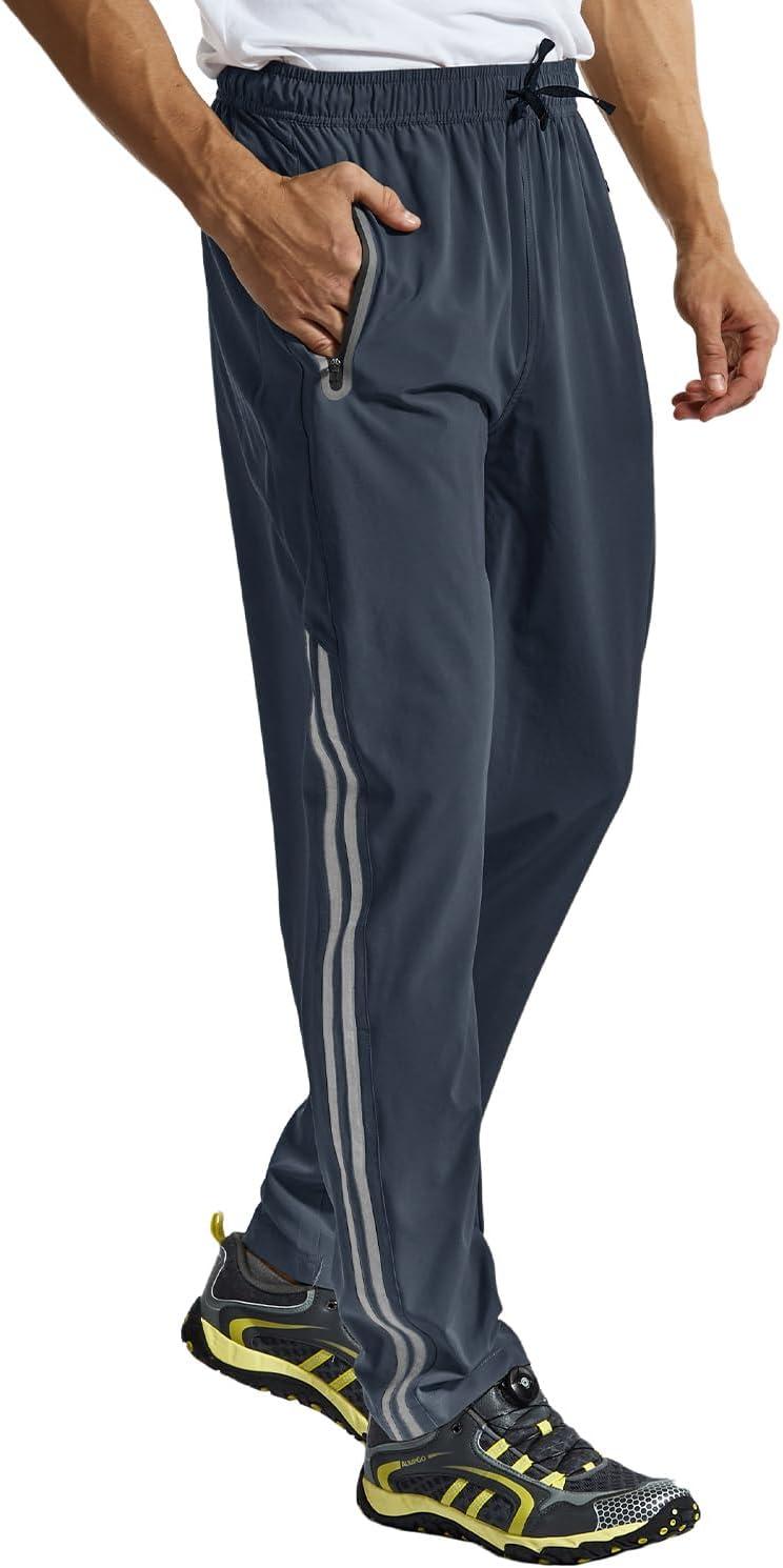 imageTBMPOY Mens Hiking Pants Quick Dry Lightweight Travel Track Running Active Jogger Sweatpants with PocketsB24grey