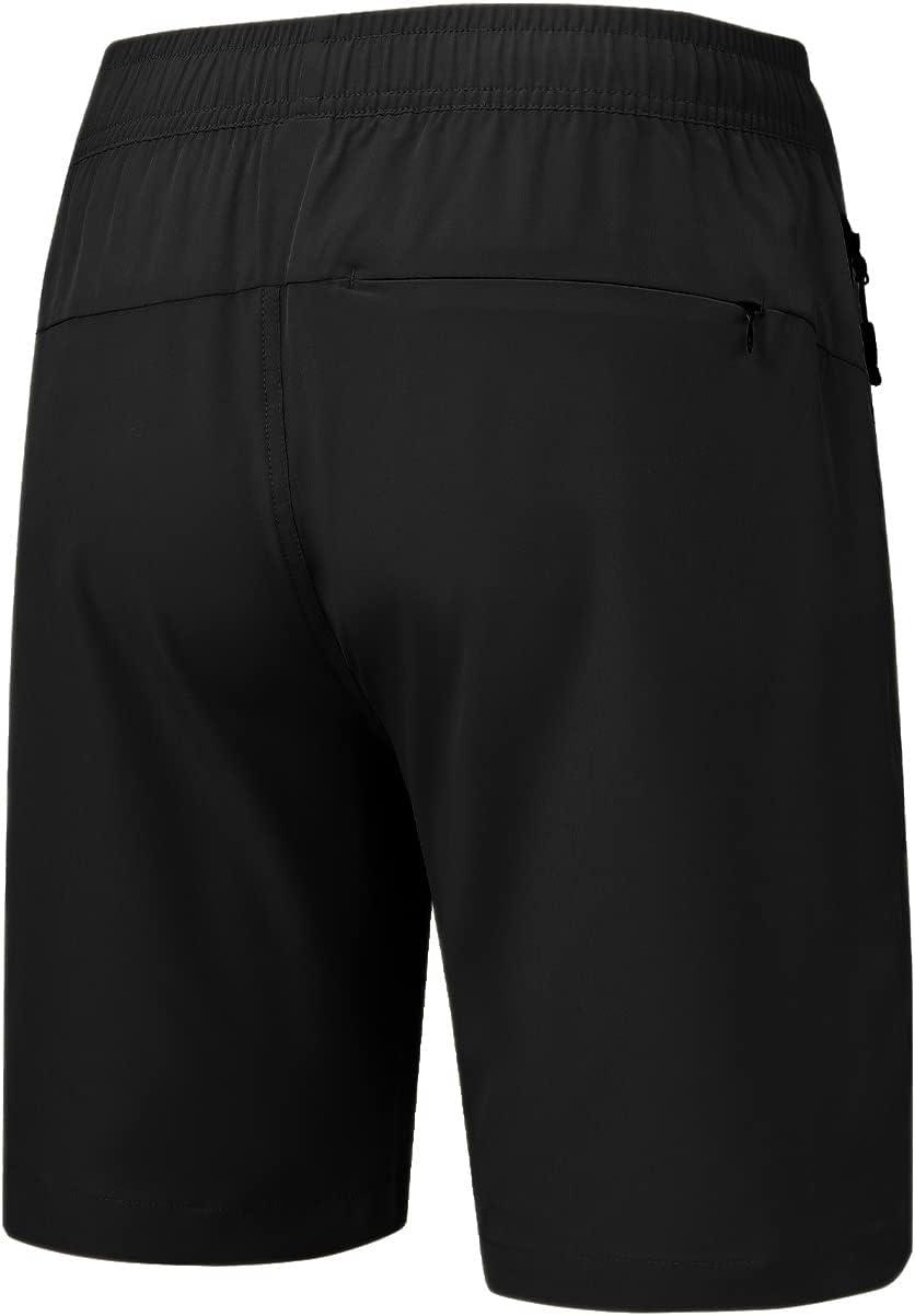 imageTBMPOY Mens Hiking Shorts Lightweight Outdoor Sports Shorts 7quot Quick Dry Athletic Running Gym Shorts with Zipper PocketsBlack