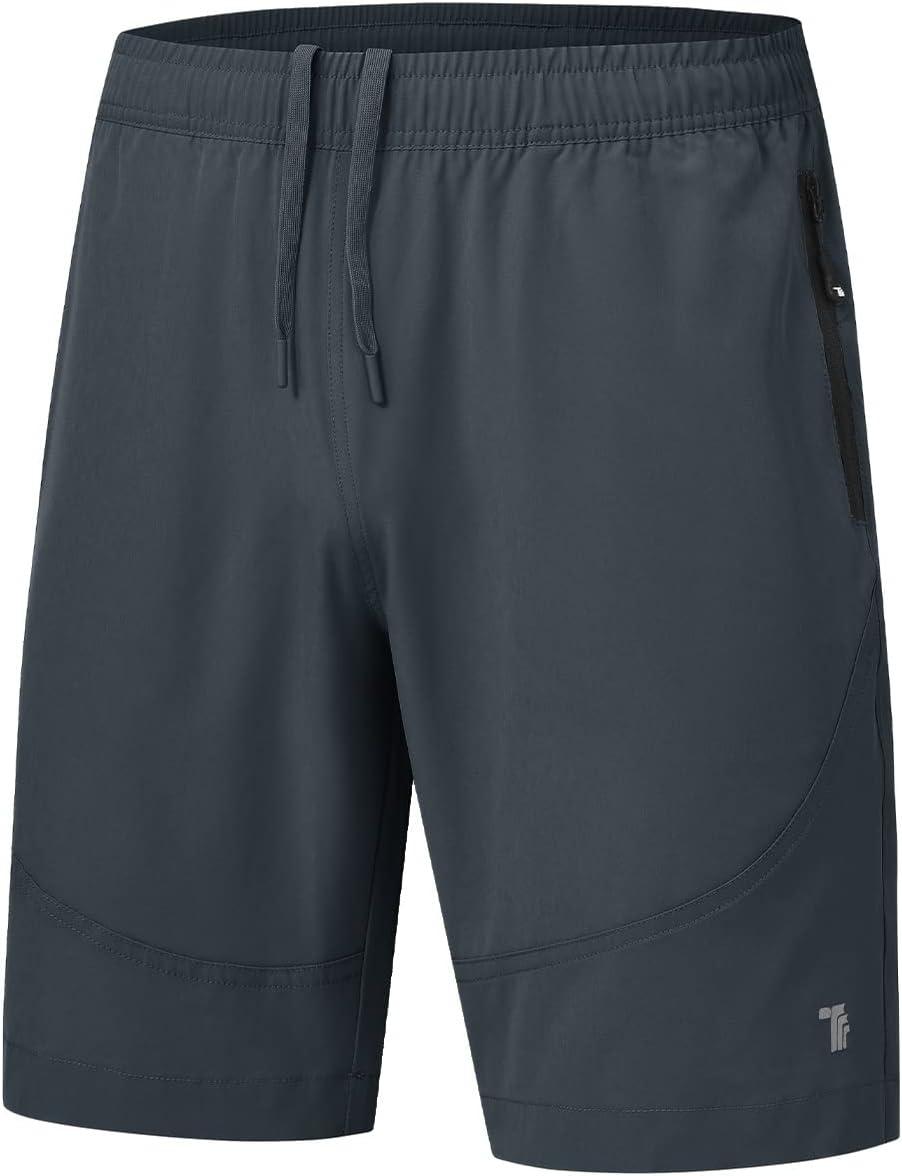 imageTBMPOY Mens Hiking Shorts Lightweight Outdoor Sports Shorts 7quot Quick Dry Athletic Running Gym Shorts with Zipper PocketsCold Grey