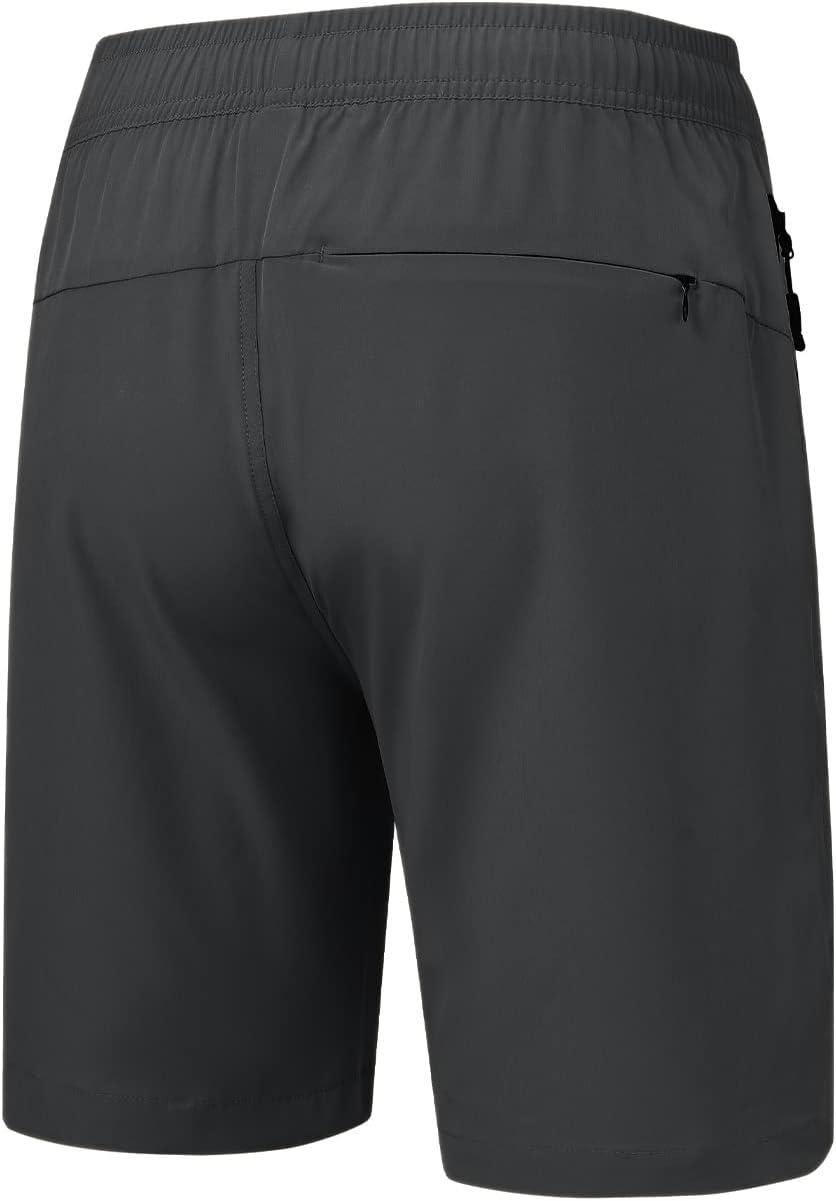 imageTBMPOY Mens Hiking Shorts Lightweight Outdoor Sports Shorts 7quot Quick Dry Athletic Running Gym Shorts with Zipper PocketsDark Grey
