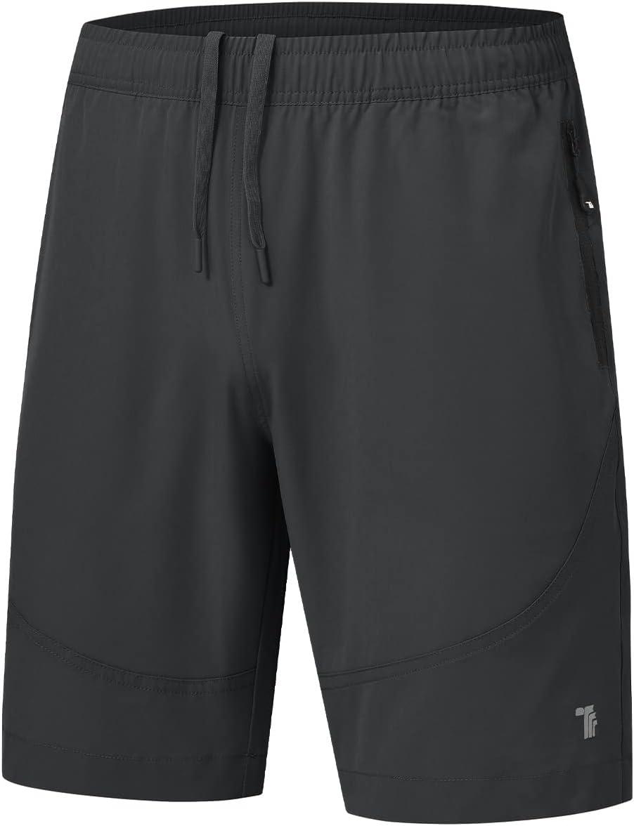imageTBMPOY Mens Hiking Shorts Lightweight Outdoor Sports Shorts 7quot Quick Dry Athletic Running Gym Shorts with Zipper PocketsDark Grey