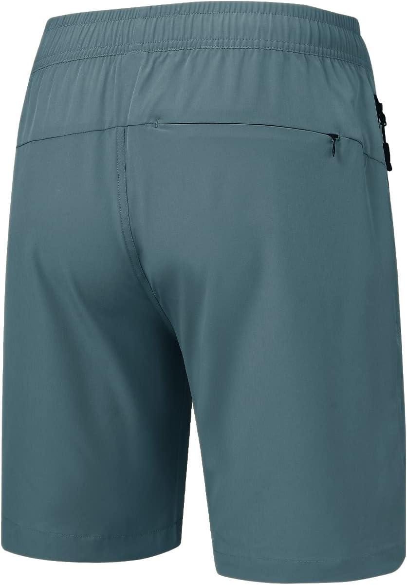 imageTBMPOY Mens Hiking Shorts Lightweight Outdoor Sports Shorts 7quot Quick Dry Athletic Running Gym Shorts with Zipper PocketsGrey Blue
