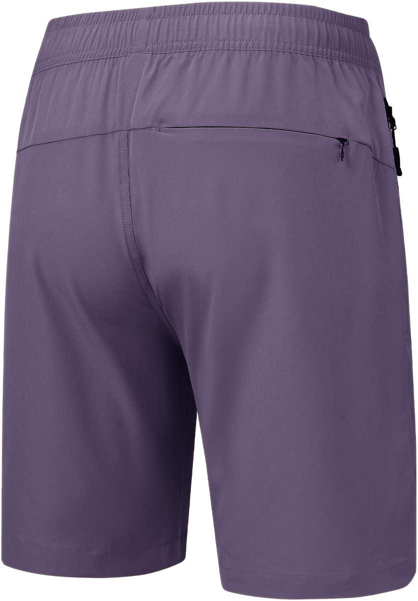 imageTBMPOY Mens Hiking Shorts Lightweight Outdoor Sports Shorts 7quot Quick Dry Athletic Running Gym Shorts with Zipper PocketsPurple Gray