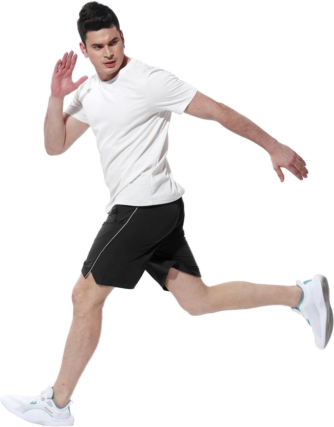 imageTBMPOY Mens Hiking Shorts Quick Dry Athletic Gym Workout Short with Zipper PocketsC13black