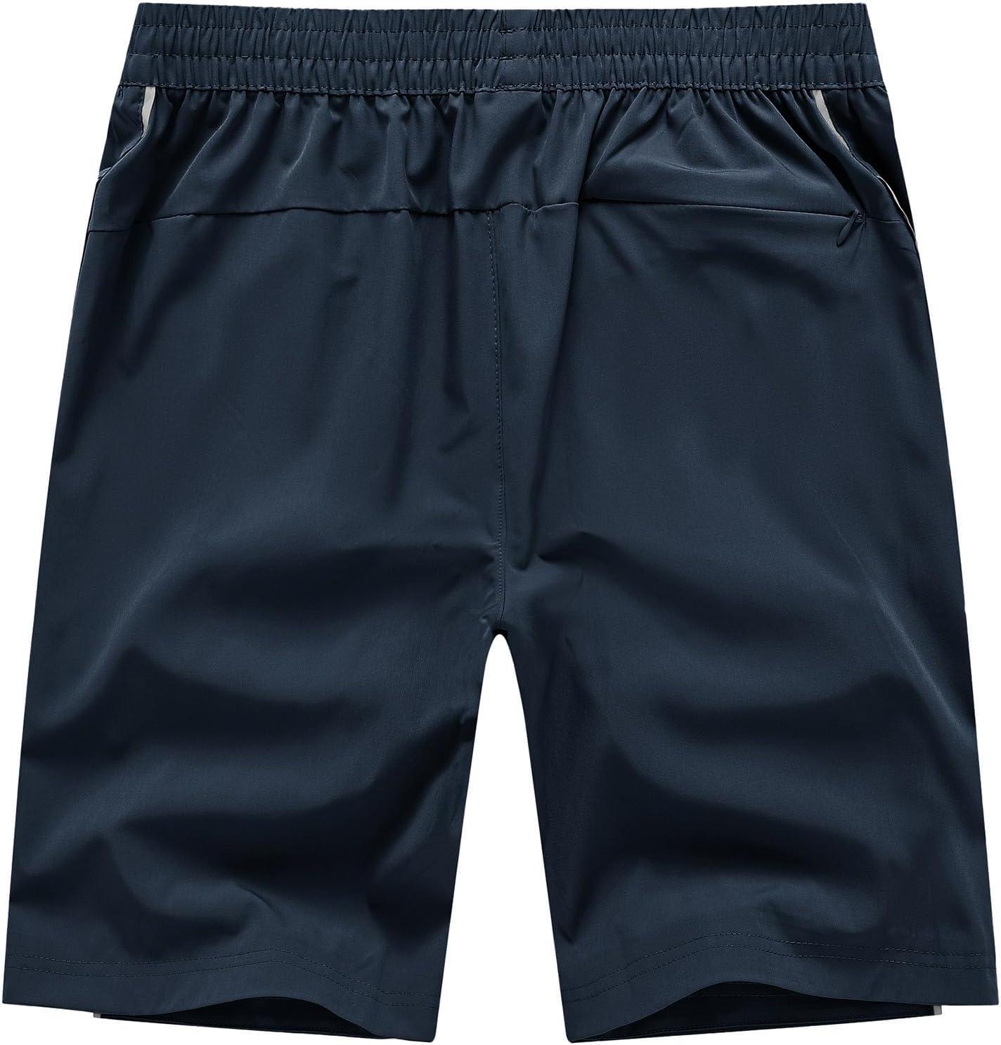 imageTBMPOY Mens Hiking Shorts Quick Dry Athletic Gym Workout Short with Zipper PocketsC14navy