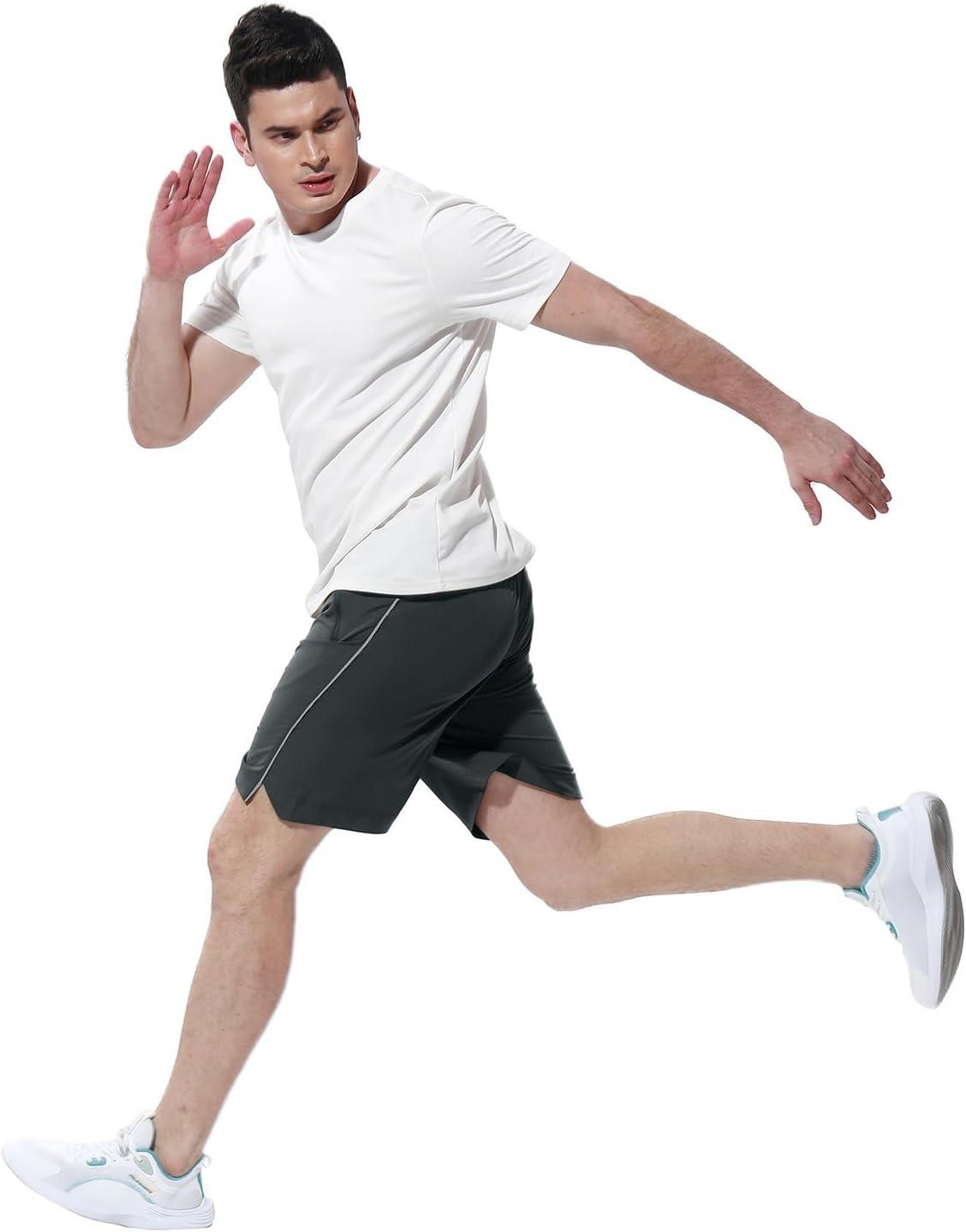 imageTBMPOY Mens Hiking Shorts Quick Dry Athletic Gym Workout Short with Zipper PocketsC15dark Grey