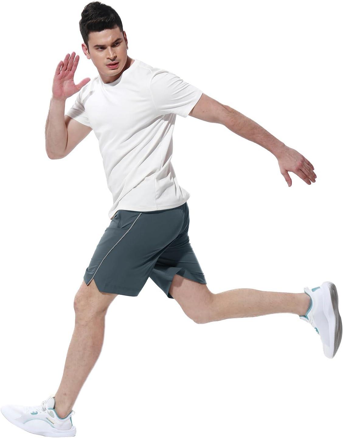imageTBMPOY Mens Hiking Shorts Quick Dry Athletic Gym Workout Short with Zipper PocketsC16cool Grey