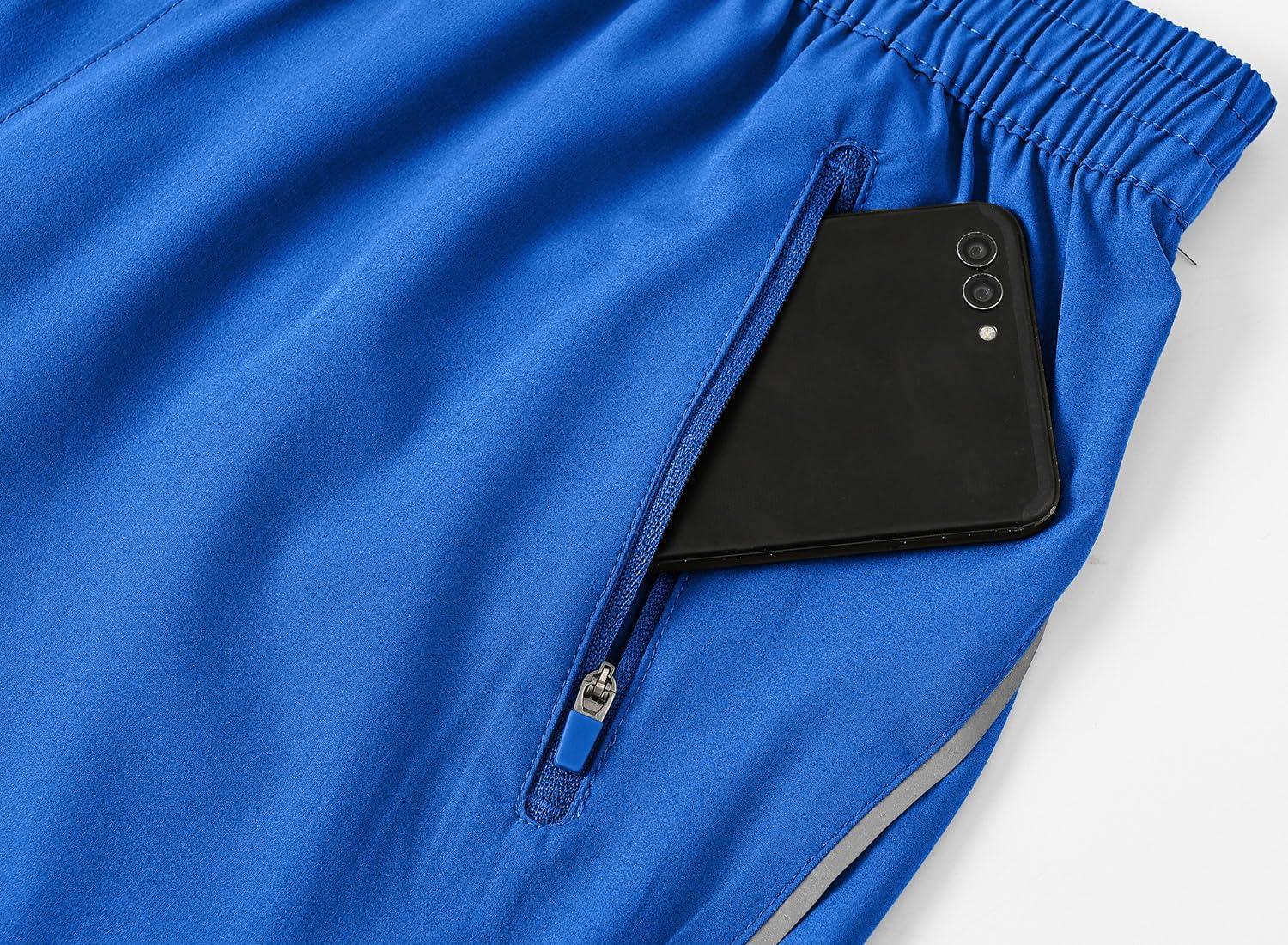 imageTBMPOY Mens Hiking Shorts Quick Dry Athletic Gym Workout Short with Zipper PocketsC18royal Blue