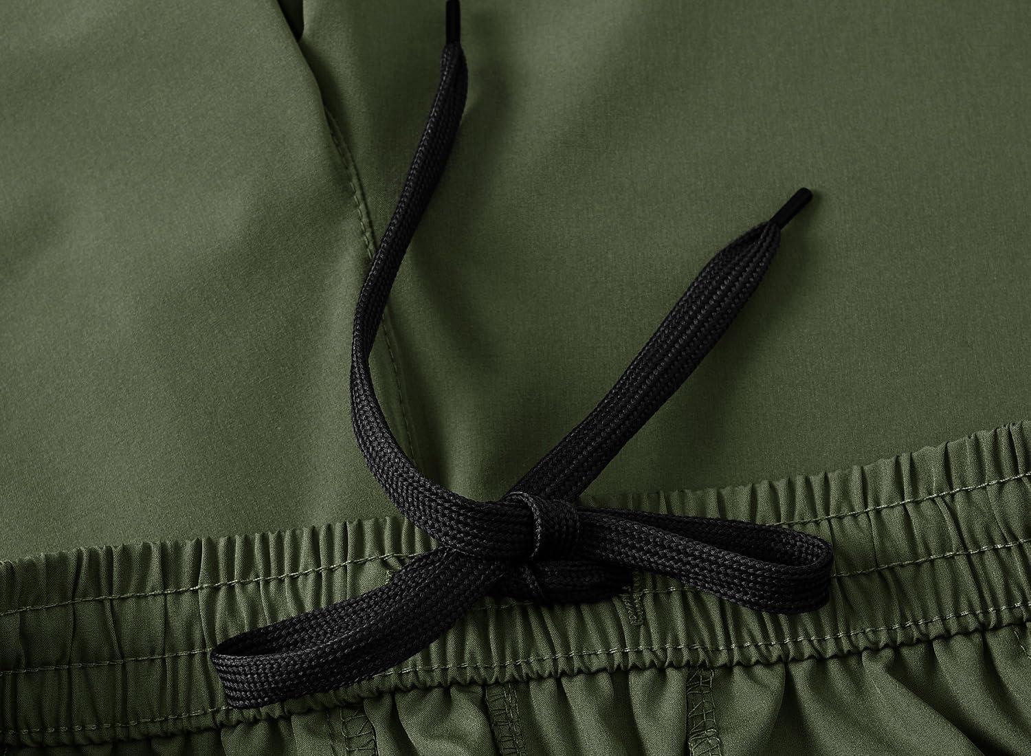 imageTBMPOY Mens Hiking Shorts Quick Dry Athletic Gym Workout Short with Zipper PocketsC19army Green