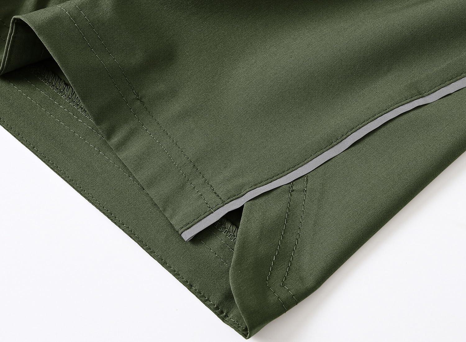 imageTBMPOY Mens Hiking Shorts Quick Dry Athletic Gym Workout Short with Zipper PocketsC19army Green
