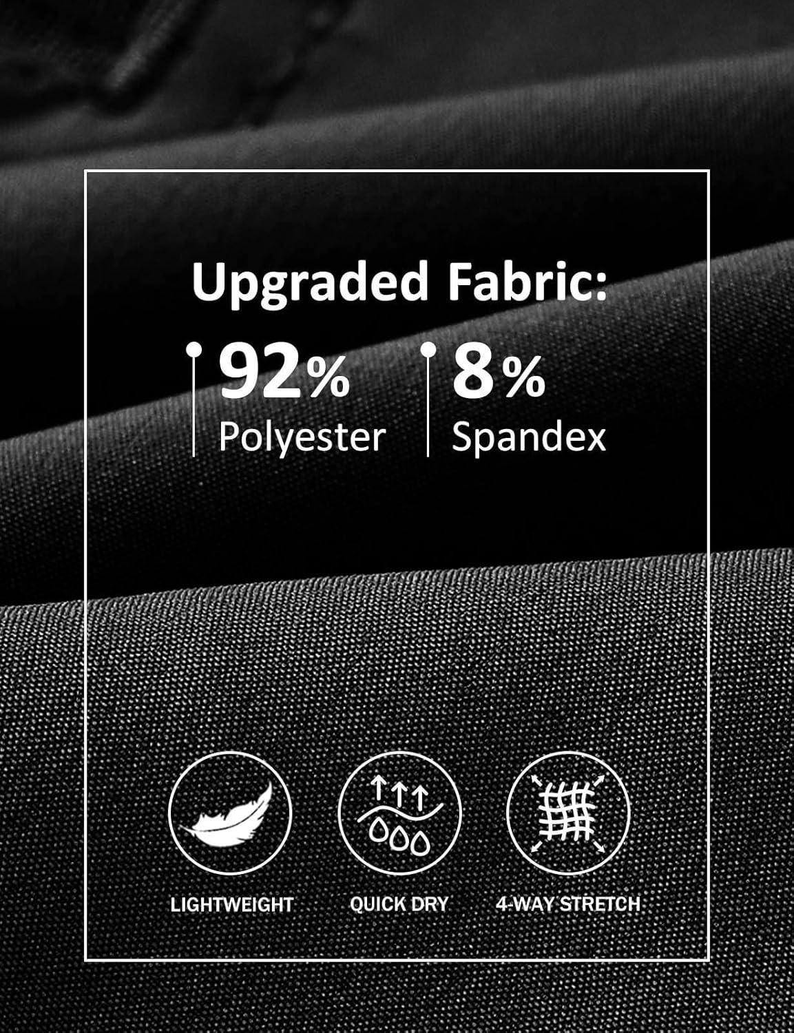 imageTBMPOY Mens Hiking Shorts with 5 Zip Pockets 9 Lightweight Outdoor Work Athletic Travel Short for Men Casual RunningBlack