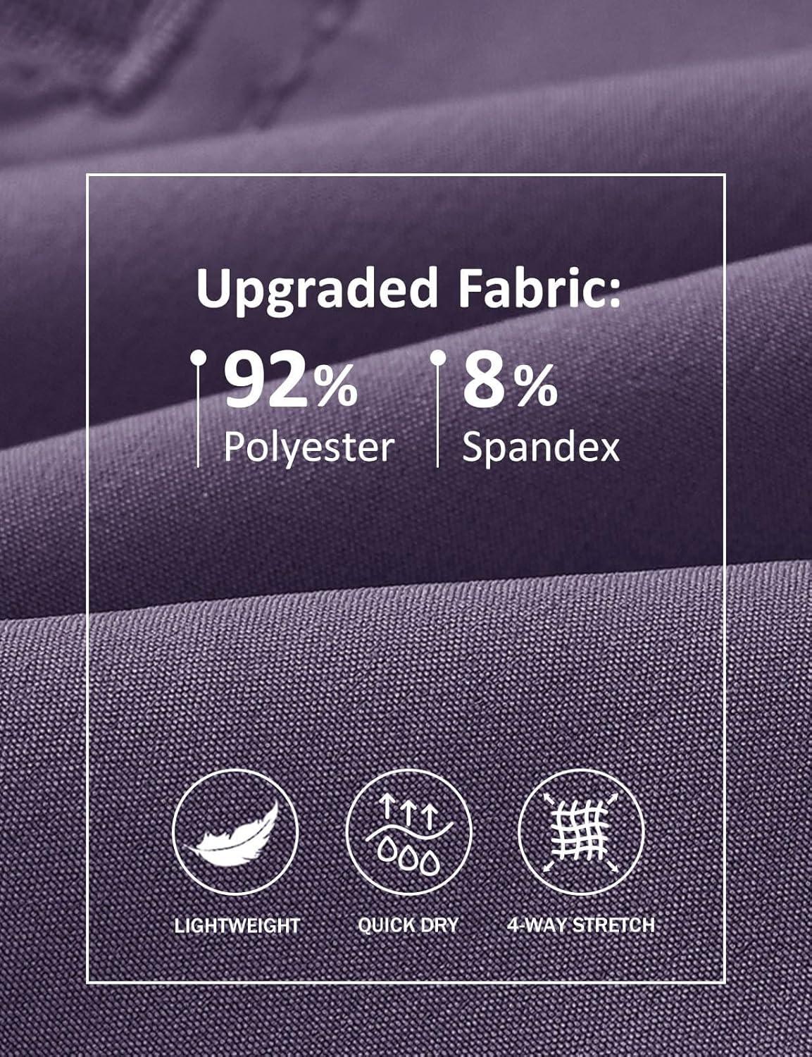 imageTBMPOY Mens Hiking Shorts with 5 Zip Pockets 9 Lightweight Outdoor Work Athletic Travel Short for Men Casual RunningPurple Grey
