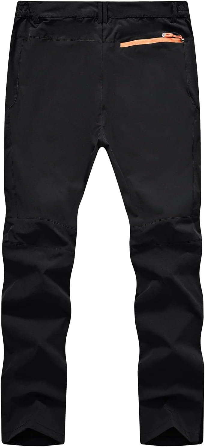 imageTBMPOY Mens Hiking Work Cargo Pants Lightweight Waterproof Quick Dry Outdoor Mountain Pant Fishing Camping1black