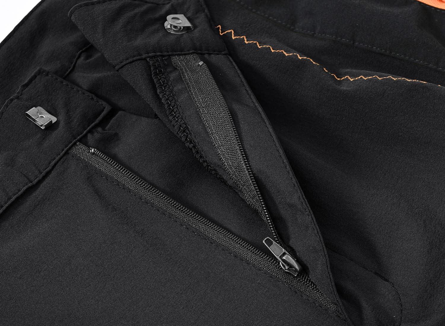 imageTBMPOY Mens Hiking Work Cargo Pants Lightweight Waterproof Quick Dry Outdoor Mountain Pant Fishing Camping1black