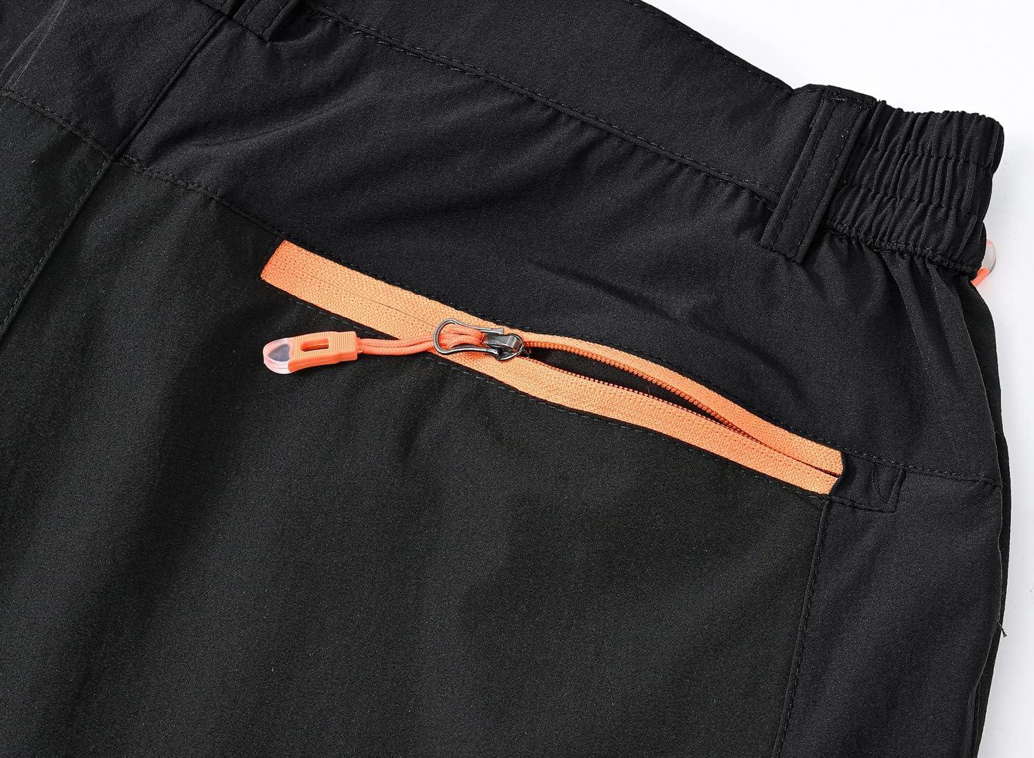 imageTBMPOY Mens Hiking Work Cargo Pants Lightweight Waterproof Quick Dry Outdoor Mountain Pant Fishing Camping1black