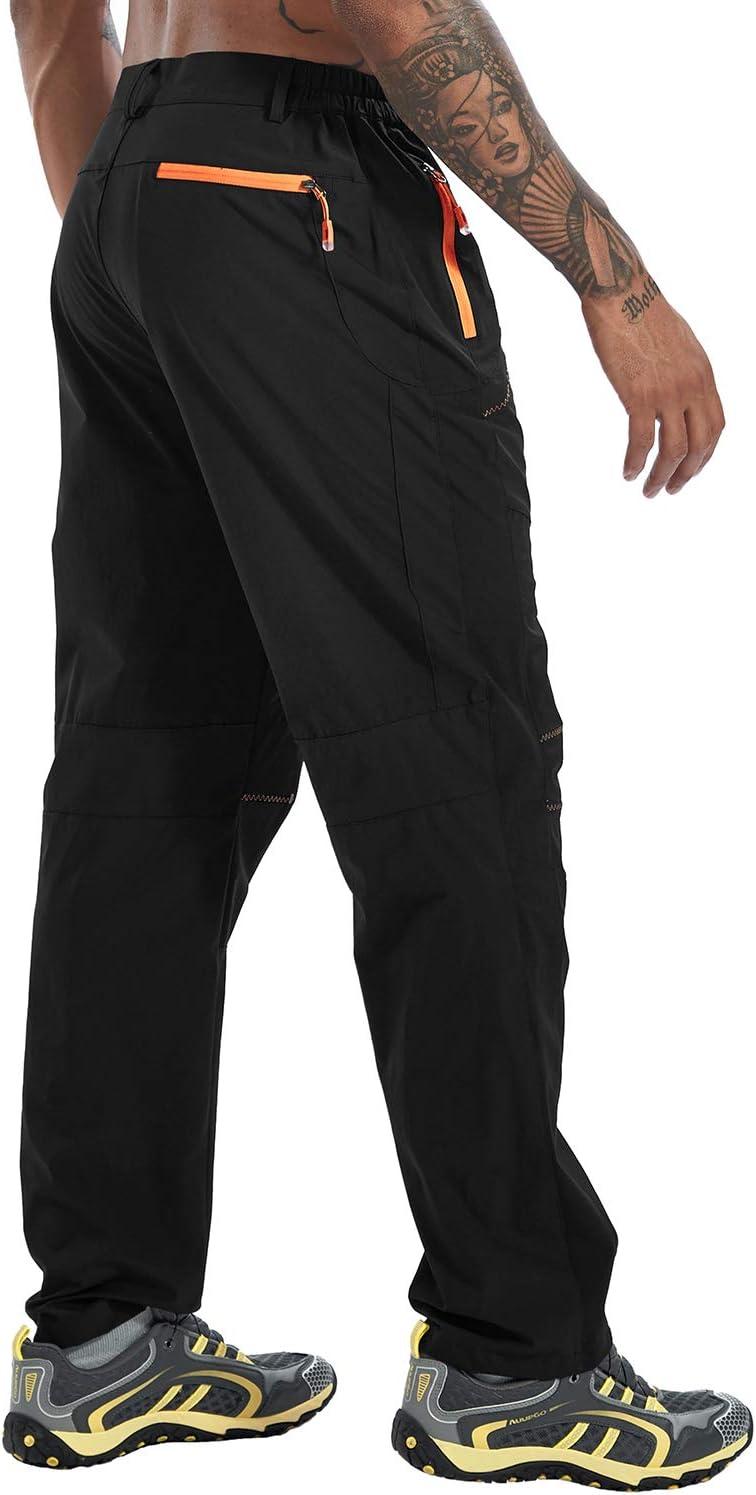 imageTBMPOY Mens Hiking Work Cargo Pants Lightweight Waterproof Quick Dry Outdoor Mountain Pant Fishing Camping1black
