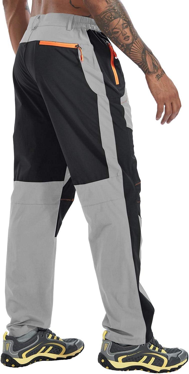 imageTBMPOY Mens Hiking Work Cargo Pants Lightweight Waterproof Quick Dry Outdoor Mountain Pant Fishing Camping1light Gray
