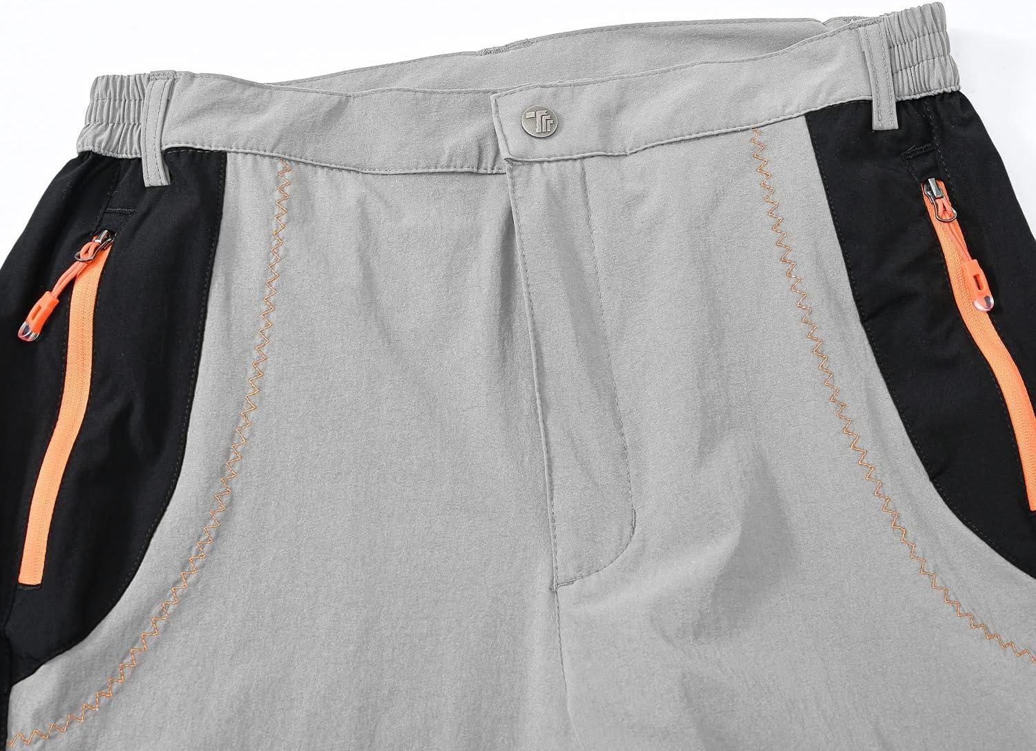imageTBMPOY Mens Hiking Work Cargo Pants Lightweight Waterproof Quick Dry Outdoor Mountain Pant Fishing Camping1light Gray