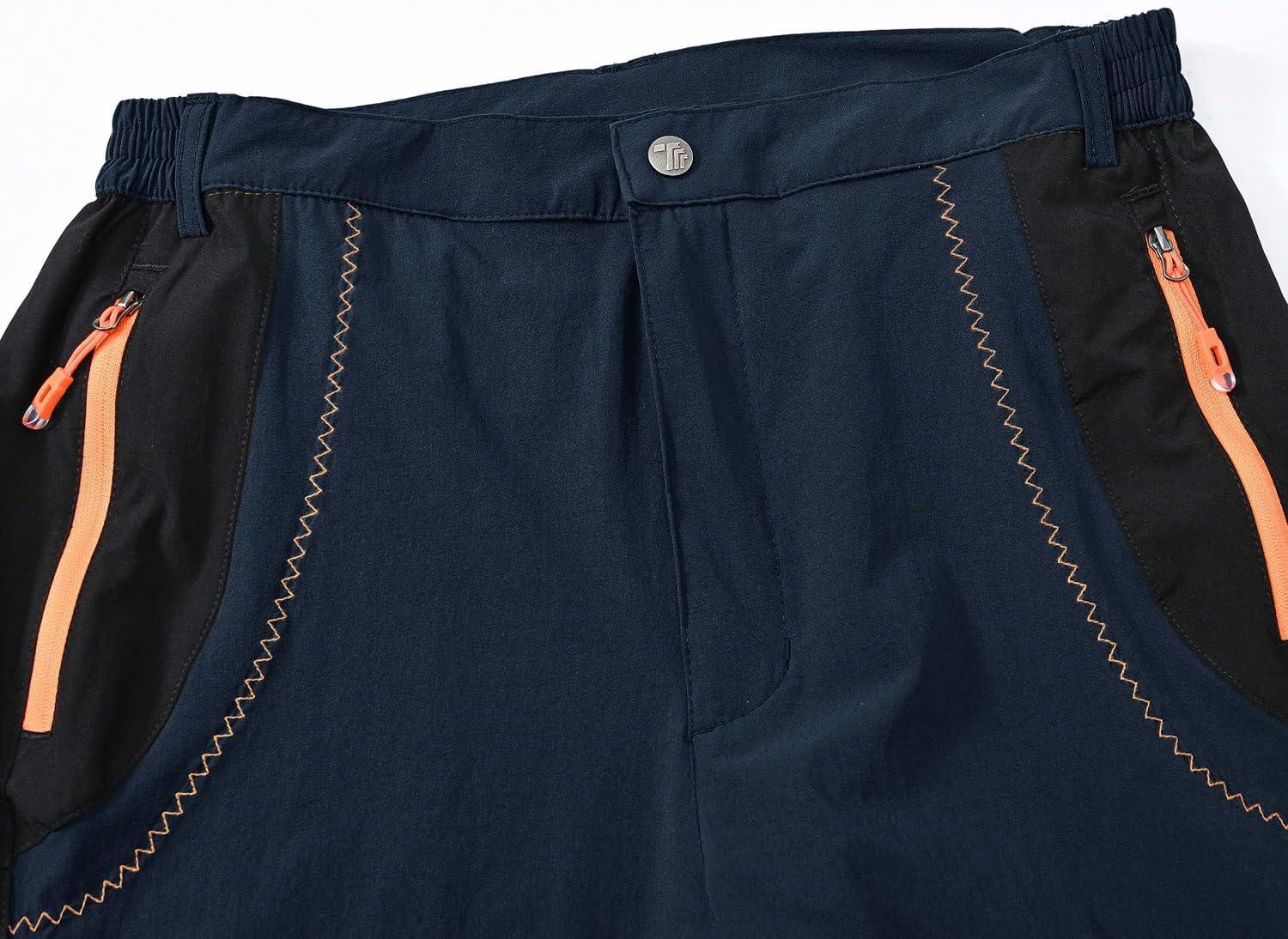 imageTBMPOY Mens Hiking Work Cargo Pants Lightweight Waterproof Quick Dry Outdoor Mountain Pant Fishing Camping1navy