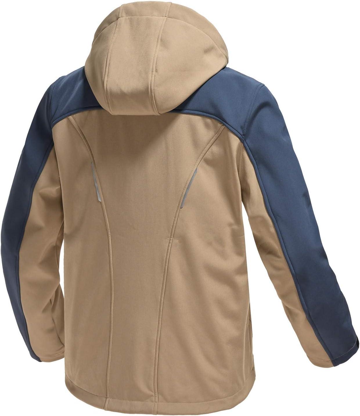imageTBMPOY Mens Hooded Softshell Jacket Waterproof Windproof Ski Hiking Outerwear Fleece Lined Winter Coat3khaki