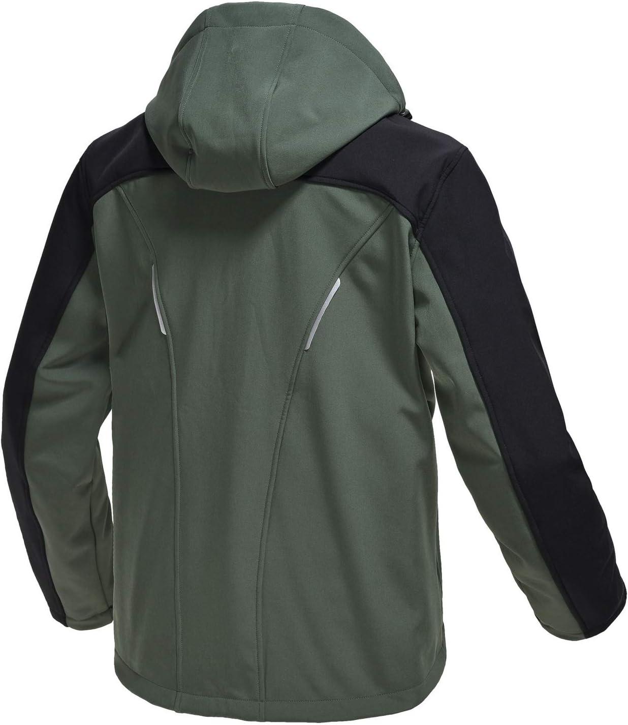 imageTBMPOY Mens Hooded Softshell Jacket Waterproof Windproof Ski Hiking Outerwear Fleece Lined Winter Coat4army Green