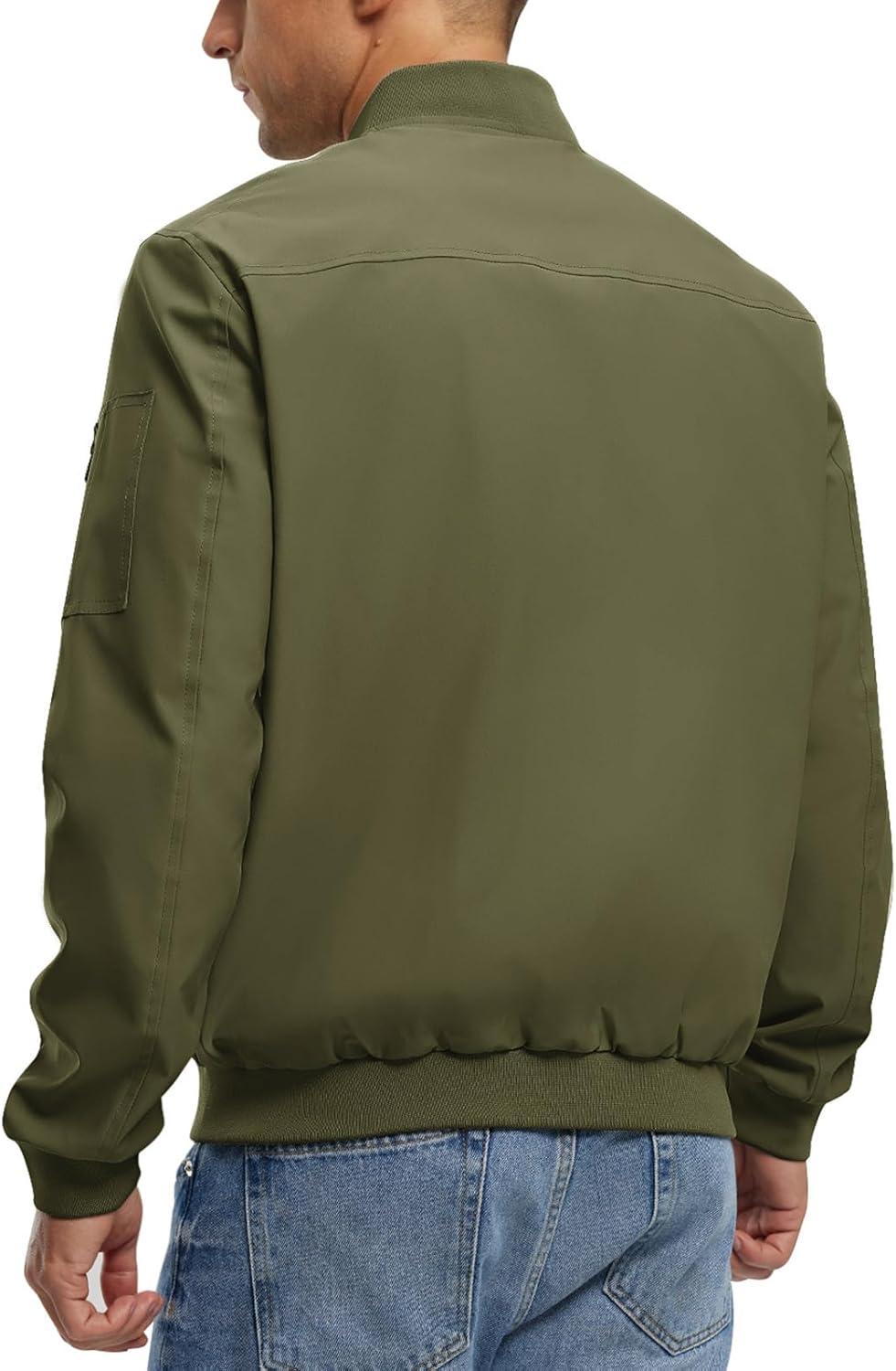 imageTBMPOY Mens Lightweight Bomber Jackets Light Track Jackets Casual Summer Windbreaker Outdoor Golf Fashion Coat for MenA2green