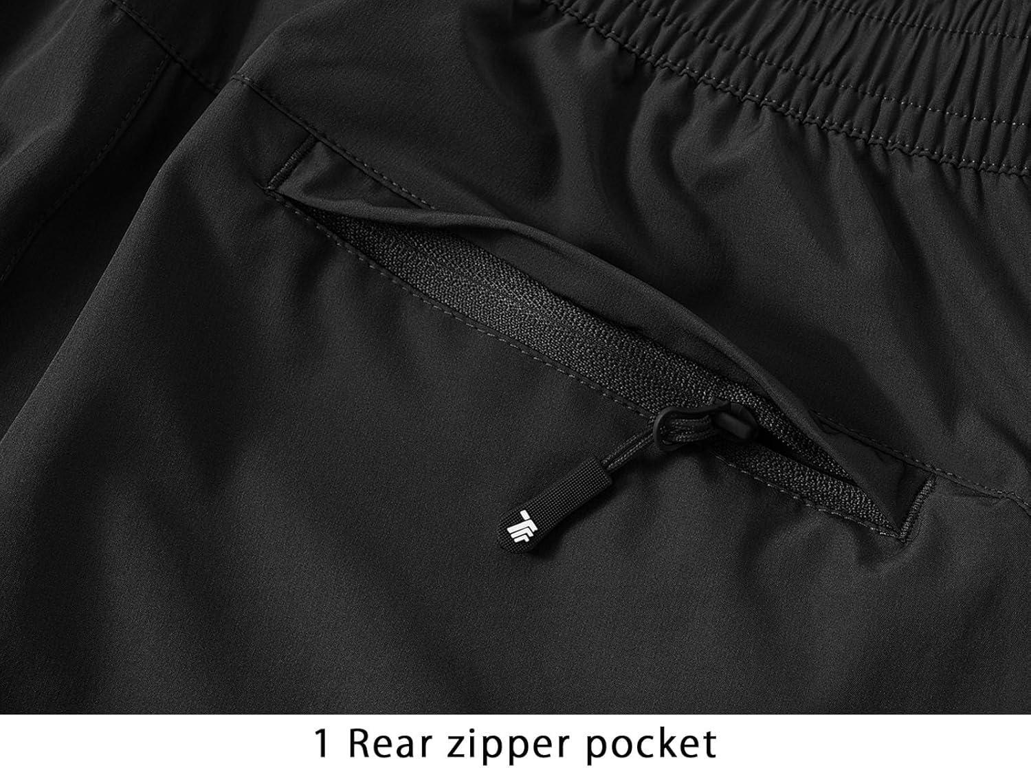 imageTBMPOY Mens Lightweight Hiking Travel Pants Cargo Pockets Quick Dry Stretch Water Resistant Fishing Outdoor WorkBlack