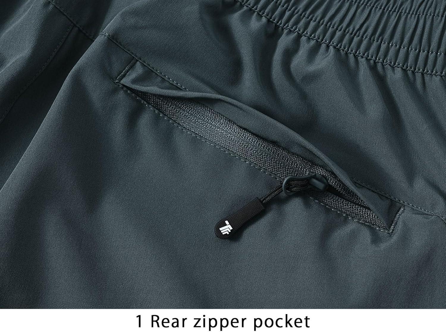 imageTBMPOY Mens Lightweight Hiking Travel Pants Cargo Pockets Quick Dry Stretch Water Resistant Fishing Outdoor WorkCold Grey