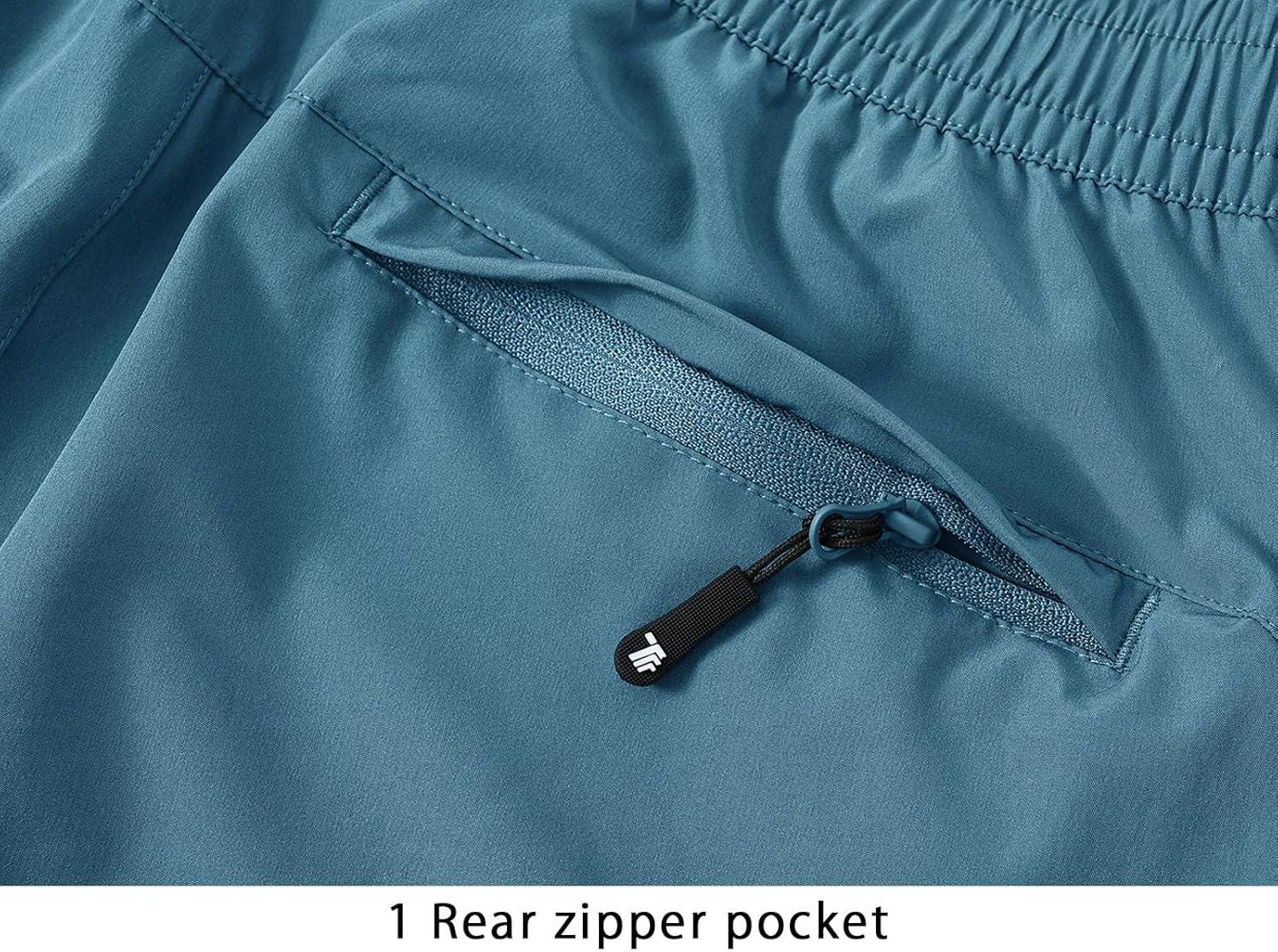 imageTBMPOY Mens Lightweight Hiking Travel Pants Cargo Pockets Quick Dry Stretch Water Resistant Fishing Outdoor WorkGrey Blue