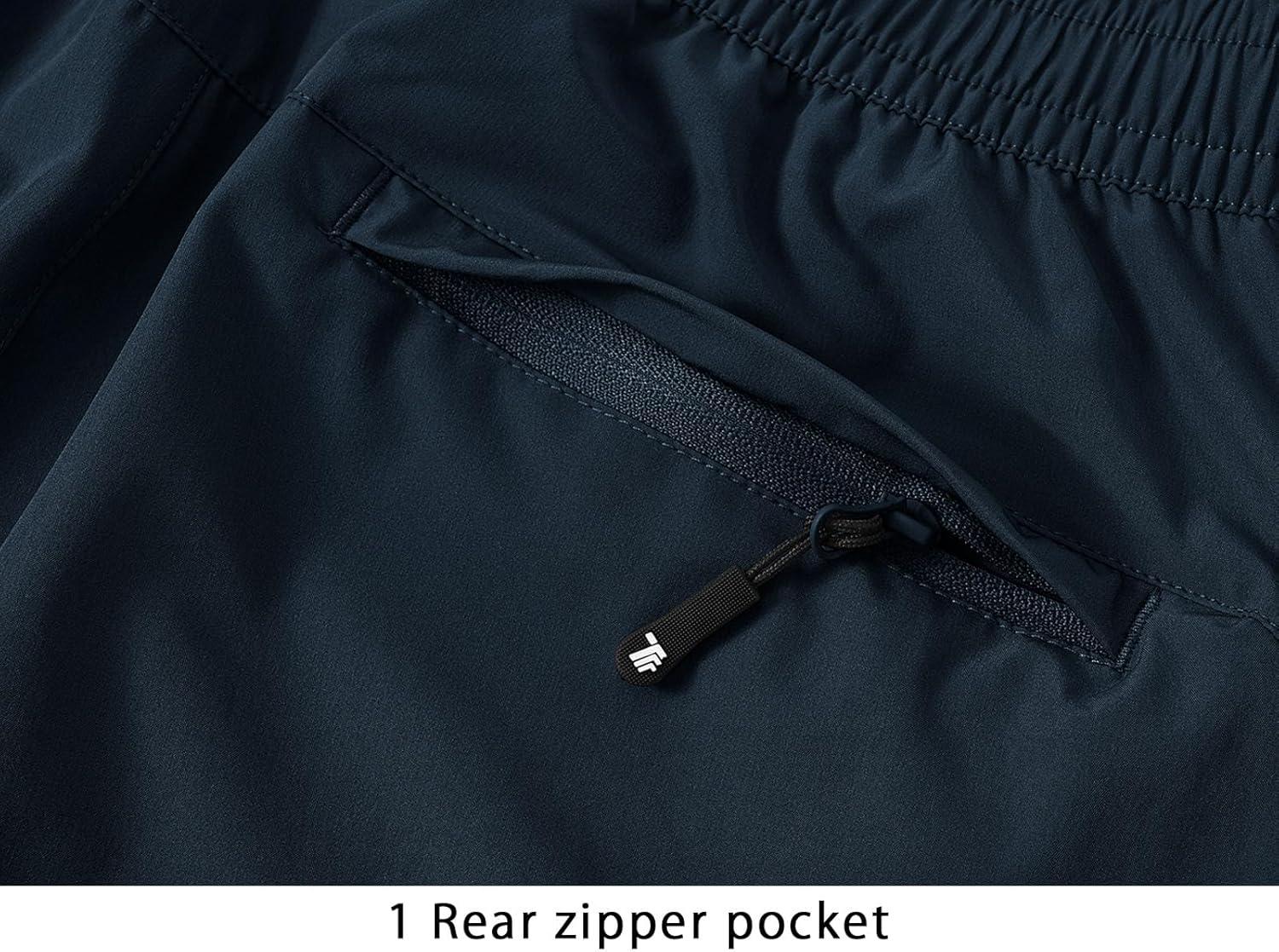 imageTBMPOY Mens Lightweight Hiking Travel Pants Cargo Pockets Quick Dry Stretch Water Resistant Fishing Outdoor WorkNavy