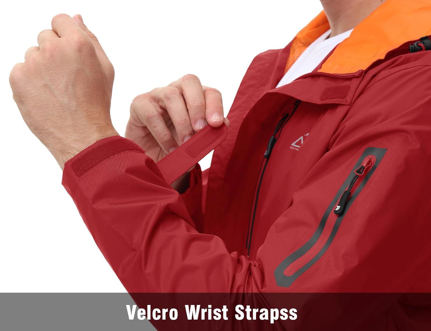 imageTBMPOY Mens Lightweight Rain Jackets Waterproof Raincoat with Hood Running Cycling Hiking Outdoor Windbreaker4wine Red