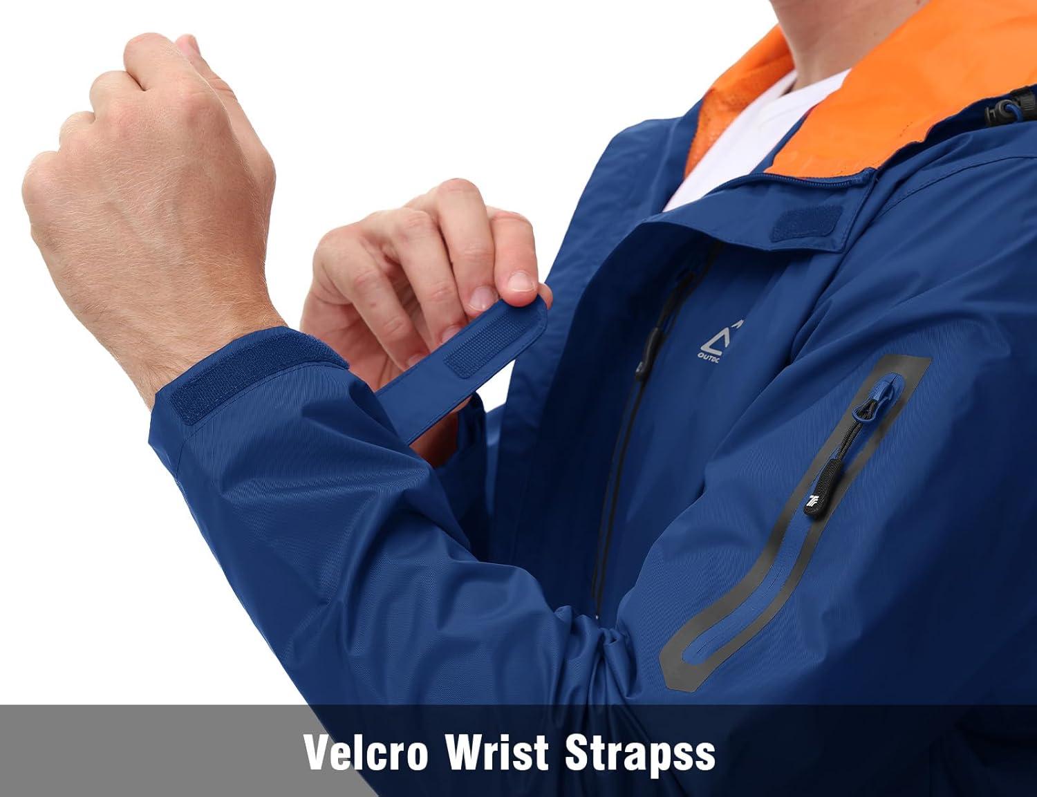 imageTBMPOY Mens Lightweight Rain Jackets Waterproof Raincoat with Hood Running Cycling Hiking Outdoor Windbreaker5royal Blue