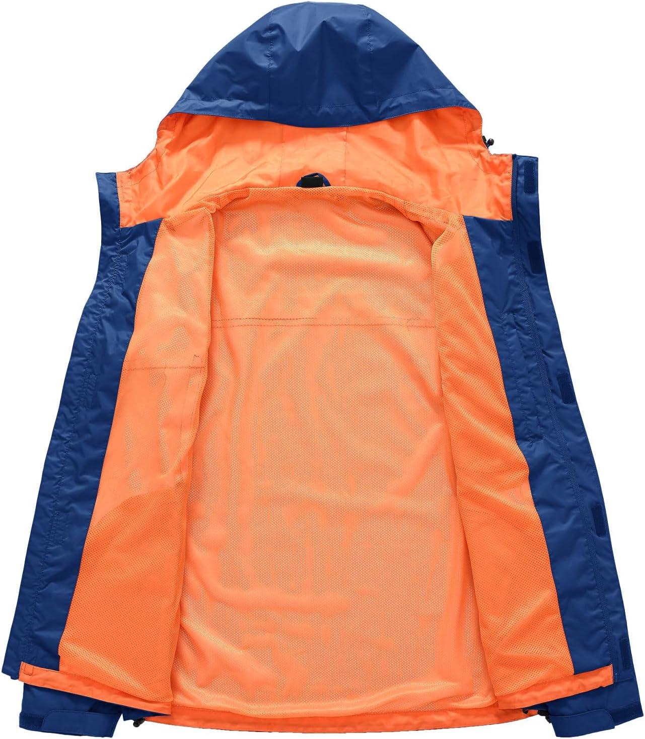 imageTBMPOY Mens Lightweight Rain Jackets Waterproof Raincoat with Hood Running Cycling Hiking Outdoor Windbreaker5royal Blue