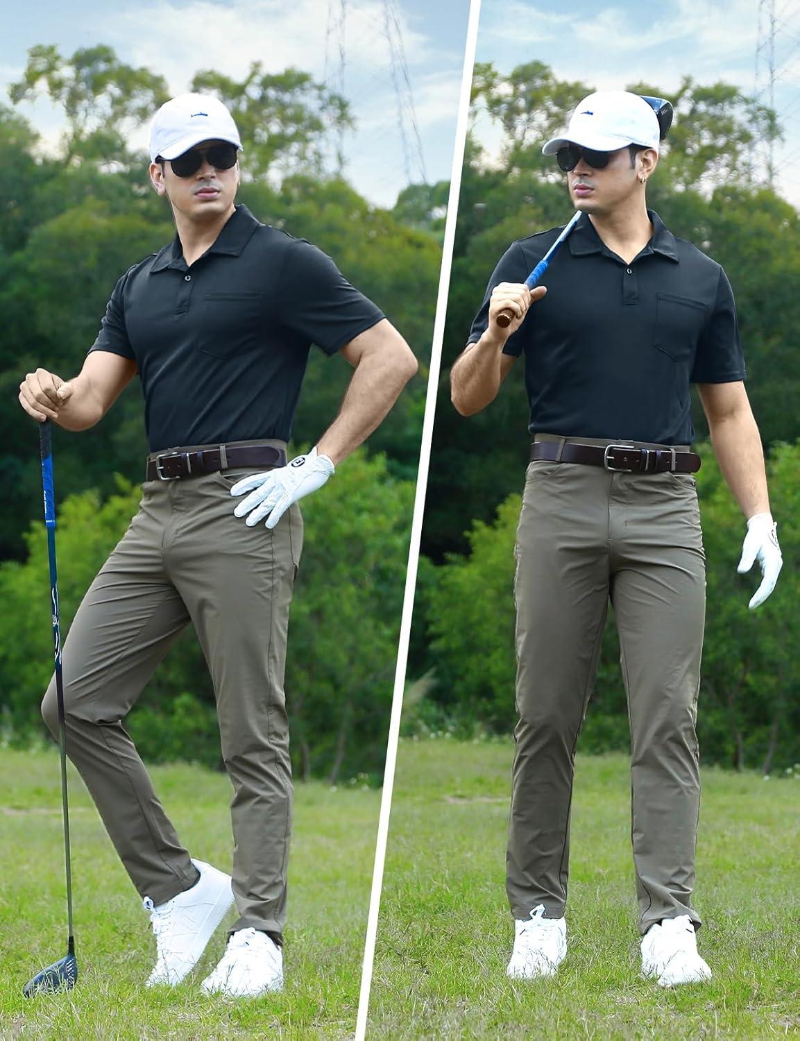 imageTBMPOY Mens Polo Shirts with Pocket Short Sleeve Quick Dry Casual Sports Outdoor Golf ShirtNavy