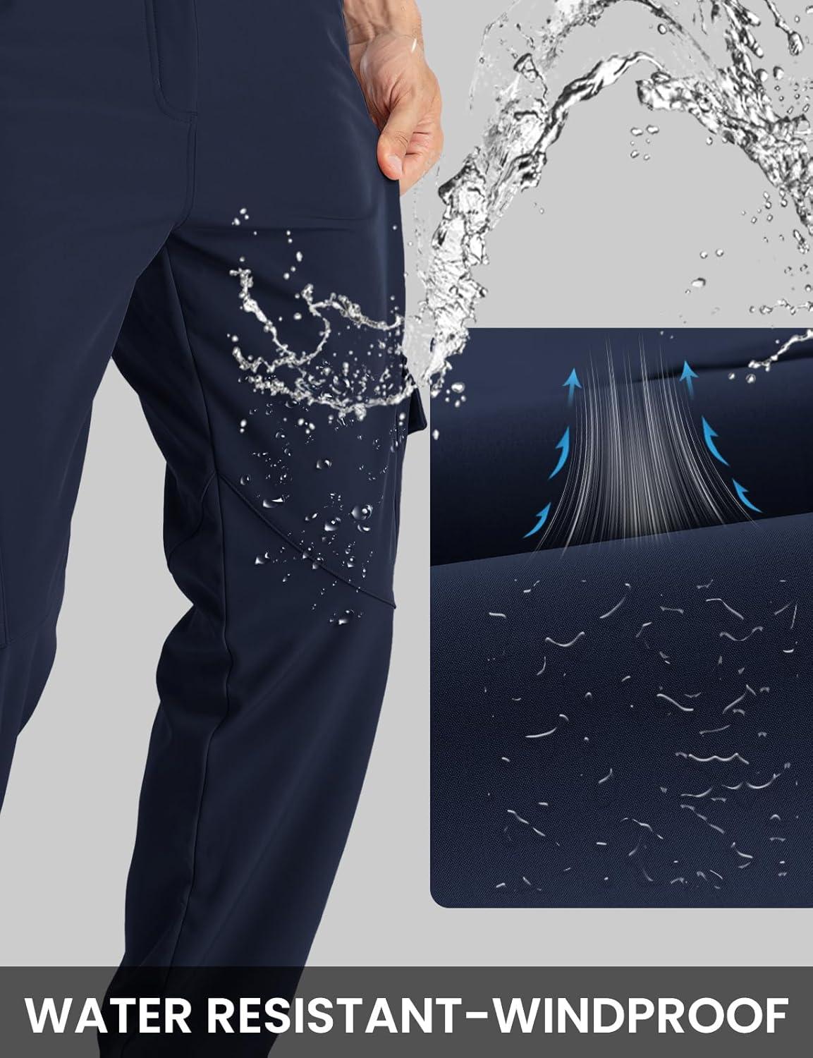 imageTBMPOY Mens Snow Ski Fleece Lined Hiking Pants Waterproof Winter Snowboard Warm Outdoor Insulated Pants WindproofNavy