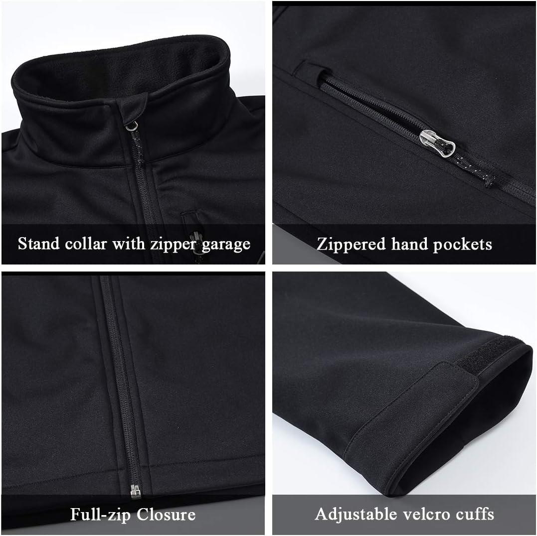 imageTBMPOY Mens Softshell Windproof Jacket Outdoor FleeceLined Water Resistant Coat Winter Outerwear
