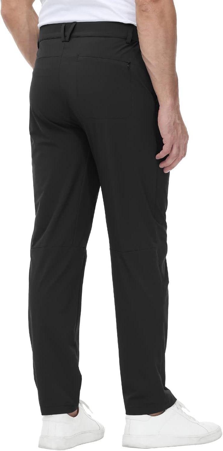 imageTBMPOY Mens Stretch Golf Pants Lightweight Quick Dry Casual Work Pant with 3 Pockets01black