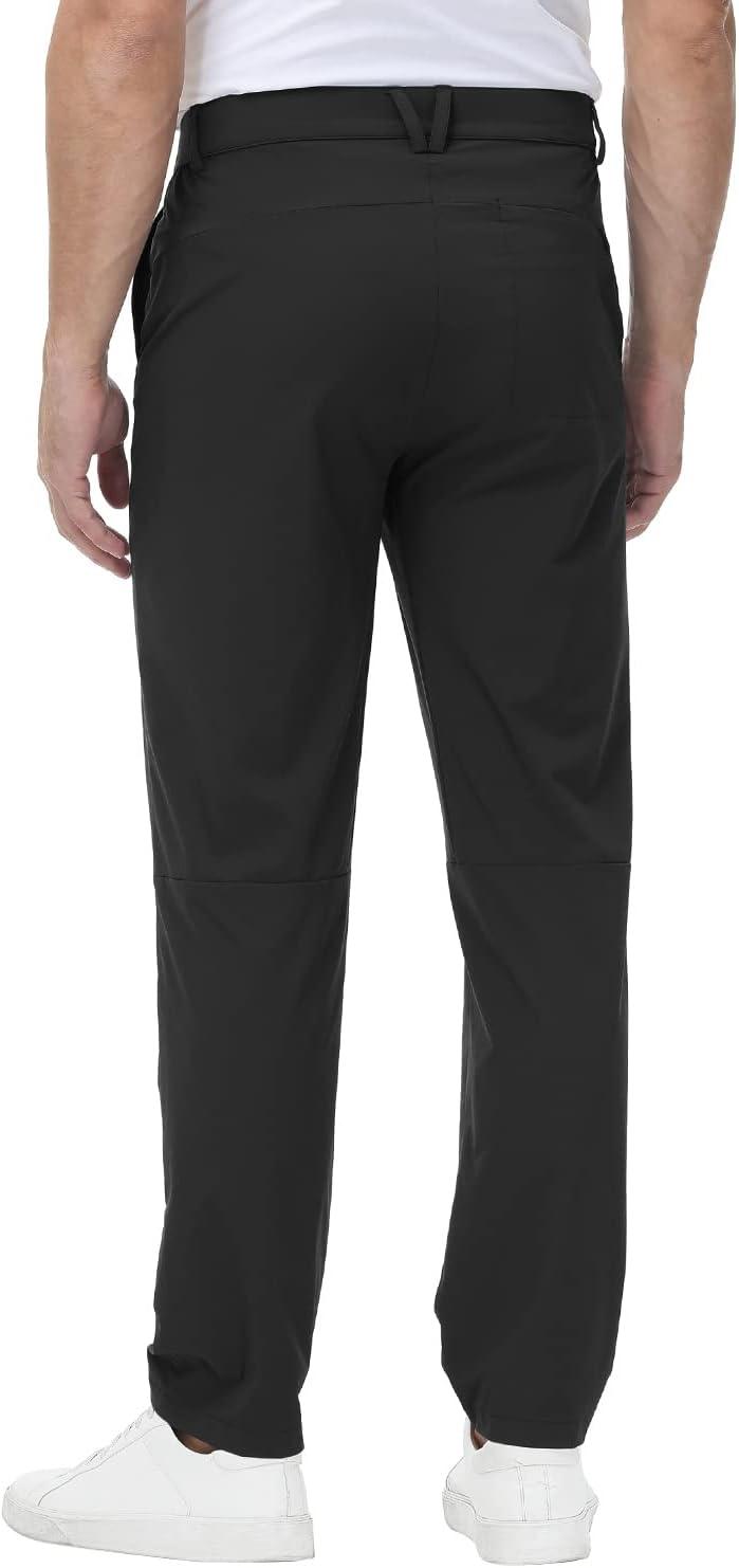 imageTBMPOY Mens Stretch Golf Pants Lightweight Quick Dry Casual Work Pant with 3 Pockets01black