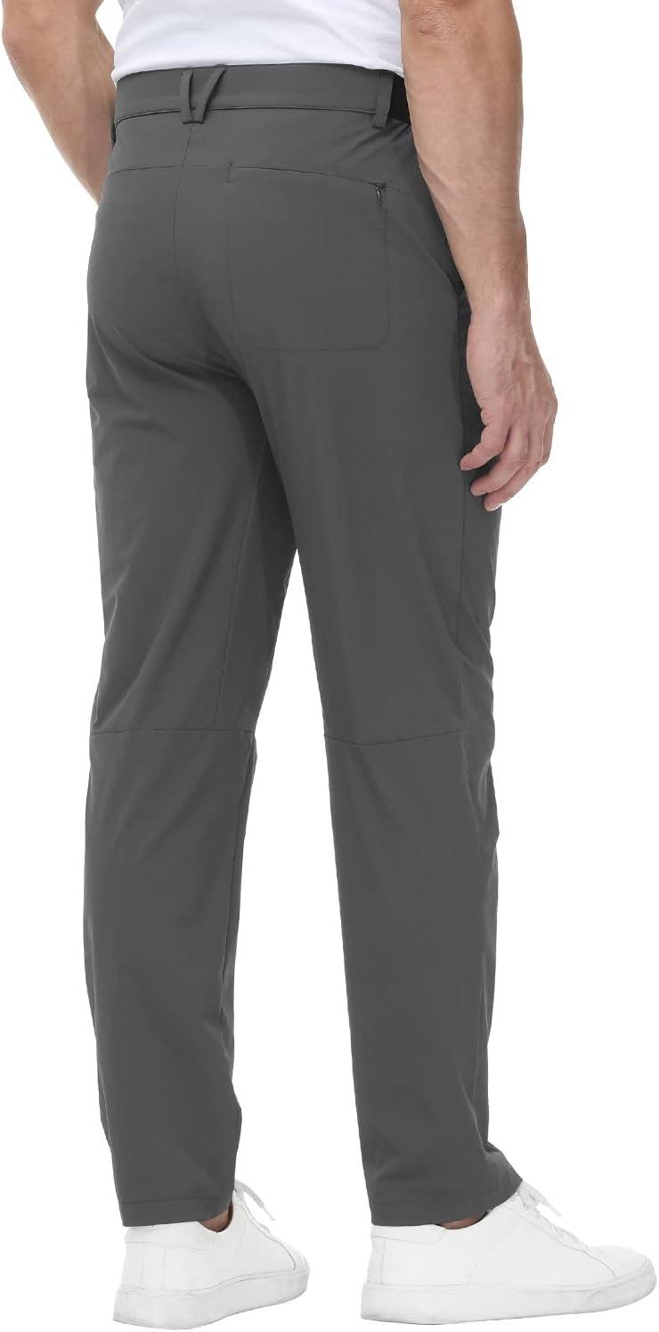 imageTBMPOY Mens Stretch Golf Pants Lightweight Quick Dry Casual Work Pant with 3 Pockets01dark Grey