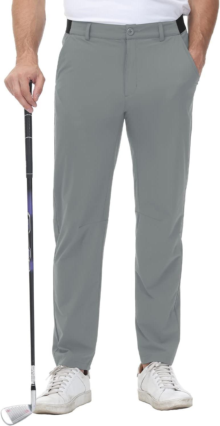 imageTBMPOY Mens Stretch Golf Pants Lightweight Quick Dry Casual Work Pant with 3 Pockets01grey