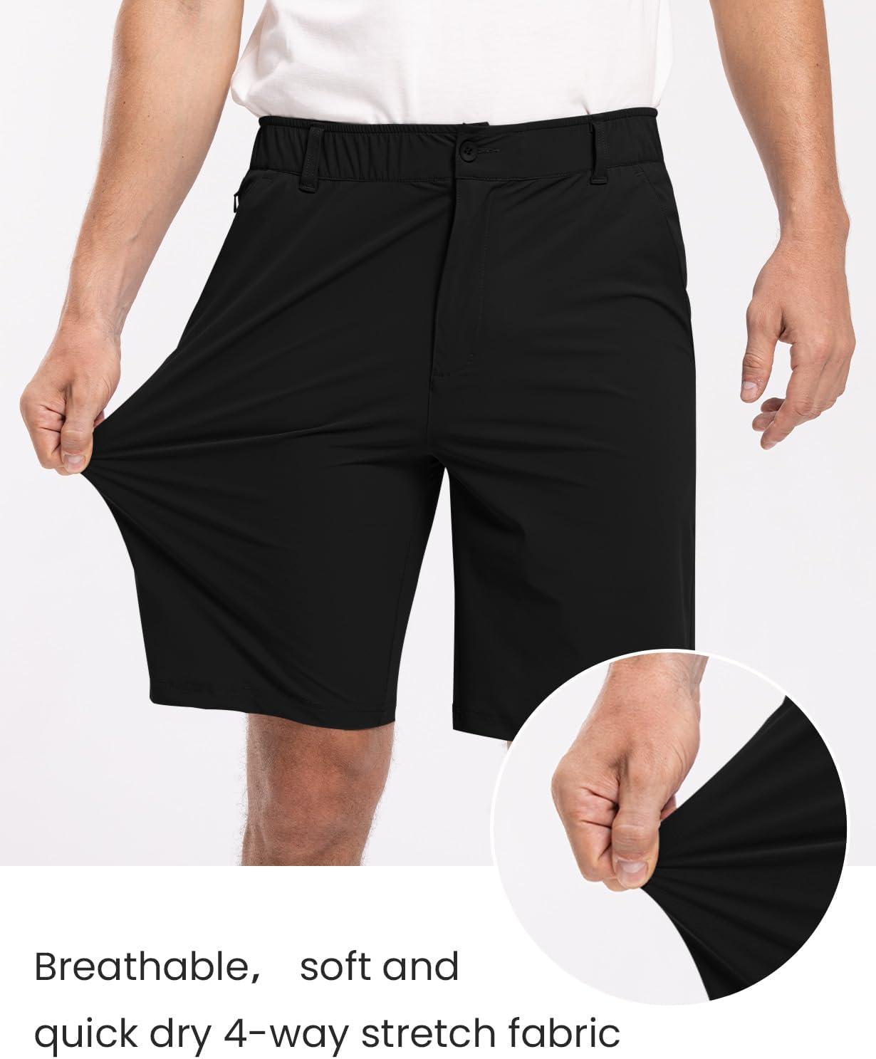imageTBMPOY Mens Stretch Golf Work Shorts 5 Pockets Cargo Hiking Lightweight Quick Dry Short for Travel Camping