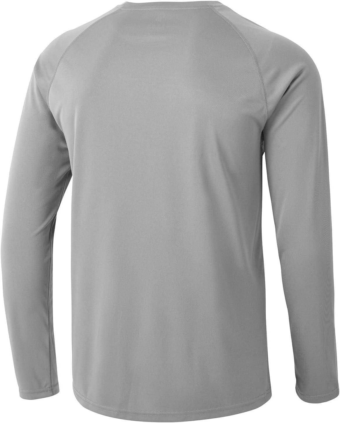 imageTBMPOY Mens Sun Protection Hiking Shirts Long Sleeve Water UPF 50 SPF UV Shirts Lightweight Fishing Hiking Swimming10light Grey