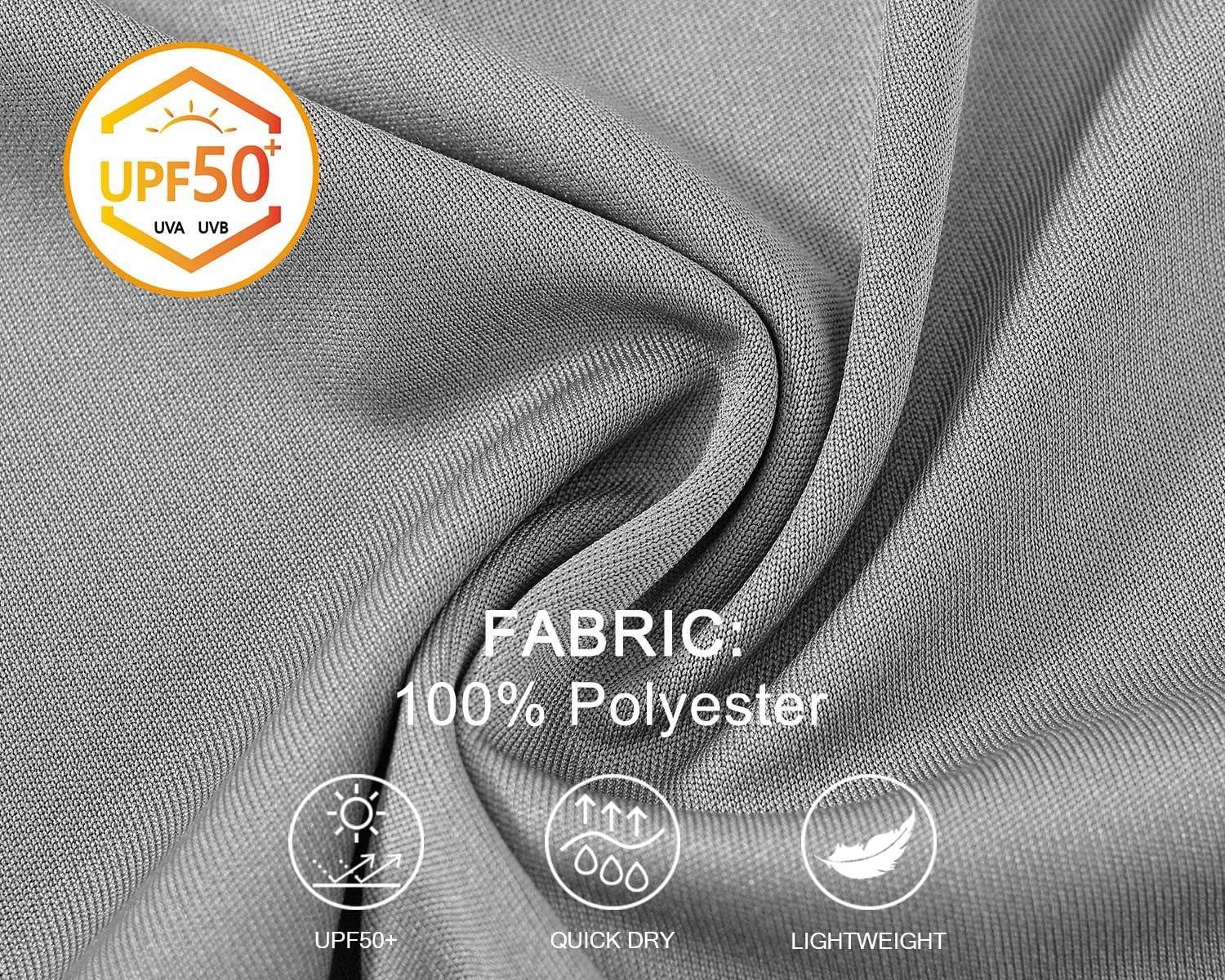 imageTBMPOY Mens Sun Protection Hiking Shirts Long Sleeve Water UPF 50 SPF UV Shirts Lightweight Fishing Hiking Swimming10light Grey