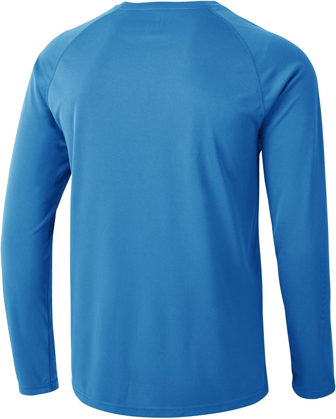 imageTBMPOY Mens Sun Protection Hiking Shirts Long Sleeve Water UPF 50 SPF UV Shirts Lightweight Fishing Hiking Swimming11medium Blue