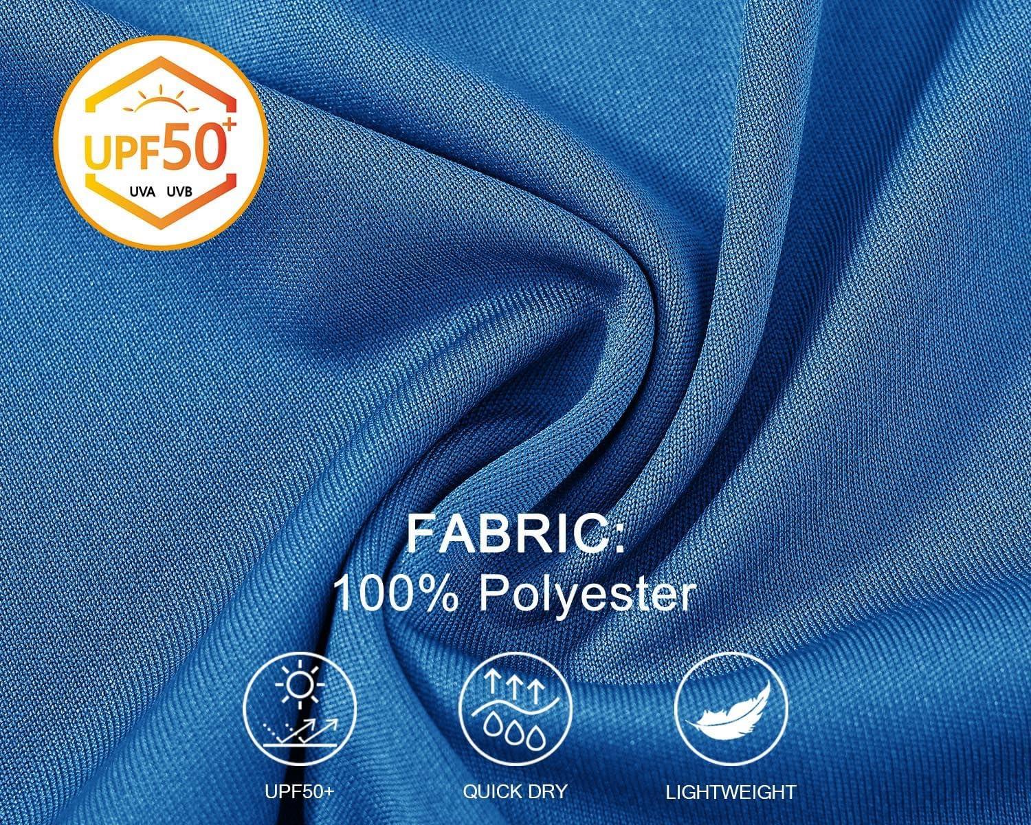 imageTBMPOY Mens Sun Protection Hiking Shirts Long Sleeve Water UPF 50 SPF UV Shirts Lightweight Fishing Hiking Swimming11medium Blue