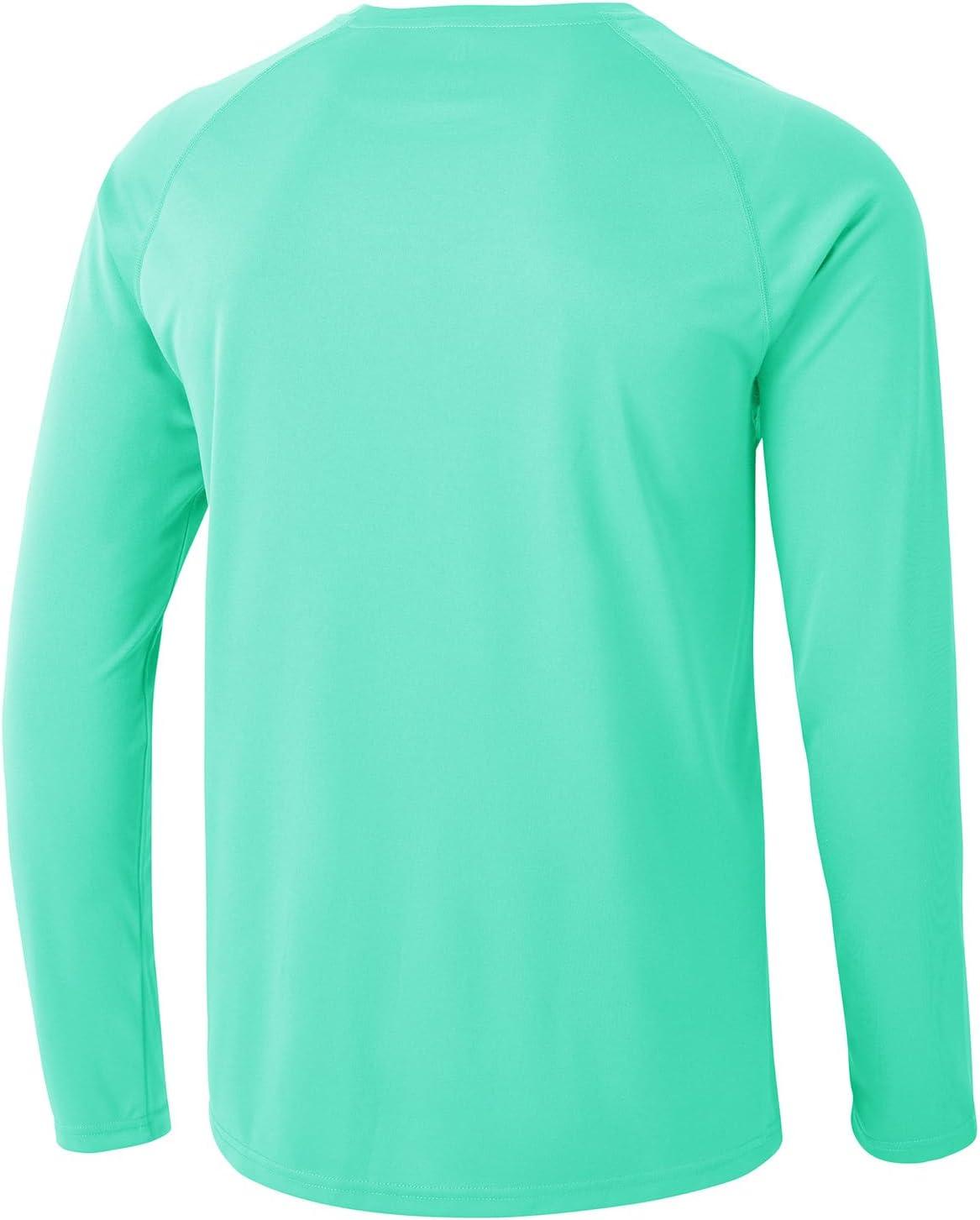 imageTBMPOY Mens Sun Protection Hiking Shirts Long Sleeve Water UPF 50 SPF UV Shirts Lightweight Fishing Hiking Swimming12mint Green
