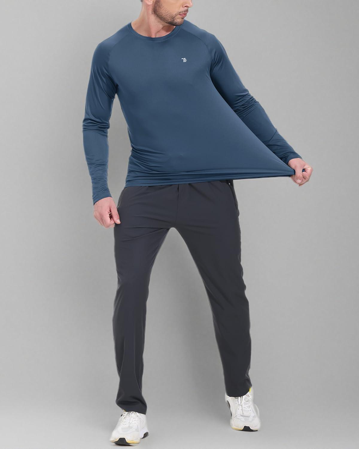 imageTBMPOY Mens Sun Protection Hiking Shirts Long Sleeve Water UPF 50 SPF UV Shirts Lightweight Fishing Hiking Swimming14blue Grey